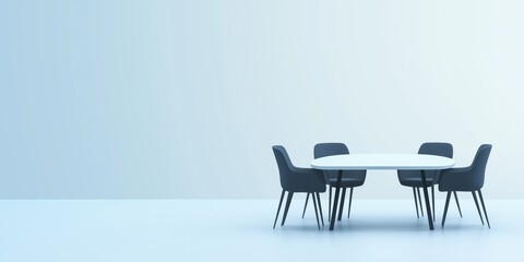 A simple yet elegant view of a minimalist dining table set in a softly colored environment, reflecting modern aesthetics and inviting serenity into the dining experience.