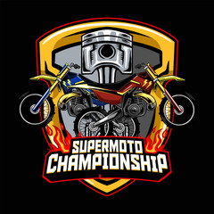 Super Motocross Extreme Championship Sport Adventure Badge Logotype Vector Illustration for sticker emblem t-shirt banner invitation poster