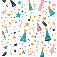 Luxurious and playful birthday celebration scenes and card