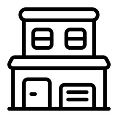 Modern House Line Icon © spacepixel
