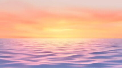 Obraz premium Serene ocean sunset background; pastel sky, calm waters, idyllic coastal scene; ideal for travel brochures