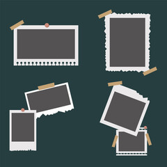 Bundle set of photos frame collage, isolated on a white background. vector illustration