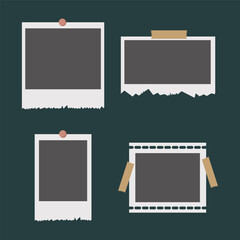 Bundle set of photos frame collage, isolated on a white background. vector illustration