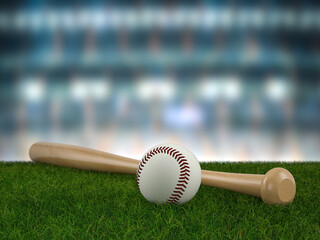 Baseball bat and ball