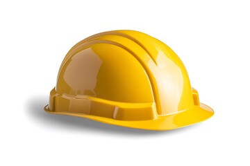 Fototapeta premium Yellow hard hat isolated on white background