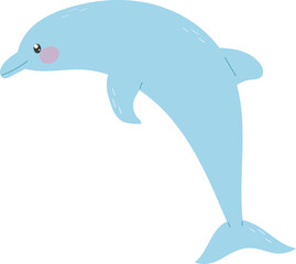 Cute blue dolphin for your design, logo and label.