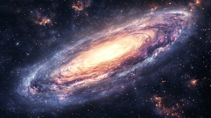 Vibrant spiral galaxy with radiant core in deep space cosmos