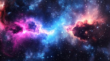 Fototapeta premium Vibrant cosmic nebulae in deep space with stars and colorful gas clouds