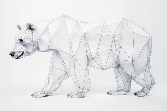 Elegance in simplicity: geometric outline of a white bear