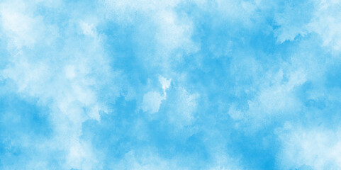 Abstract Watercolor shades blurry and defocused Cloudy Blue Sky Background, Abstract art blue watercolor background, Beautiful grunge blue background with space and for any design.