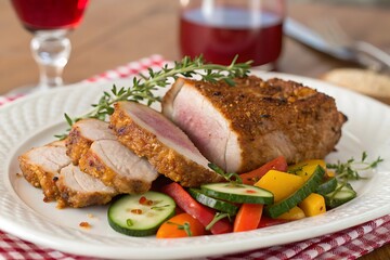 Roasted lamb chops with vegetables are a healthy and gourmet meat dish perfect for a restaurant-quality dinner