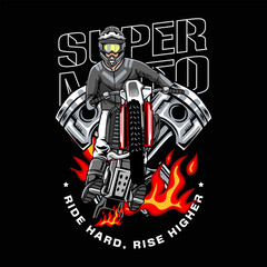 Super Motocross Extreme Championship Sport Adventure Badge Logotype Vector Illustration for sticker emblem t-shirt banner invitation poster