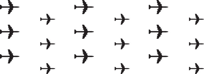 set of black airplane icons,travel symbols, Plane icon set. Flight transport symbol. Airplane icon vector. Travel flat illustration. Travel symbol.