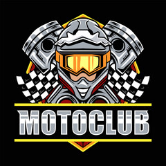Obraz premium Motocross Extreme Sport Adventure Badge Logotype Vector Illustration for sticker emblem t-shirt banner invitation poster