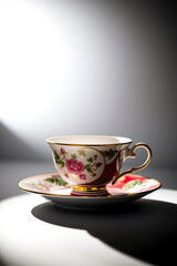 Fototapeta premium Beauty cup on green background