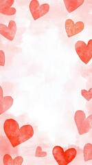 Watercolor Hearts Frame