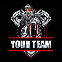 Motocross Extreme Sport Adventure Badge Logotype Vector Illustration for sticker emblem t-shirt banner invitation poster