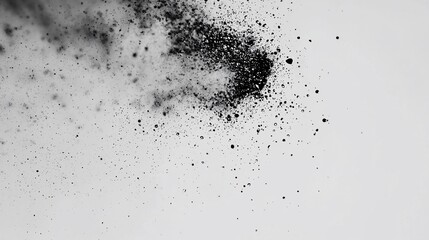 Fototapeta premium Black powder explosion on white background. (2)