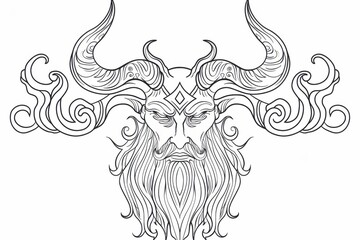 Serene portrayal of a horned god symbolizing simplicity and elegance