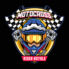 Motocross Extreme Sport Adventure Badge Logotype Vector Illustration for sticker emblem t-shirt banner invitation poster