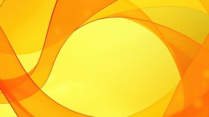 Abstract background of flowing translucent orange and yellow shapes with an empty space in the center