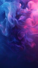 Fototapeta premium Abstract colorful smoke swirling in dark background.