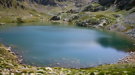 Naklejka premium Embracing Tranquility: Lake Natural Background Pictures