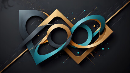 Abstraktion Die Ästhetik des schwarz-goldenen Minimalismus 16х9. Hintergrund für das Design 2.