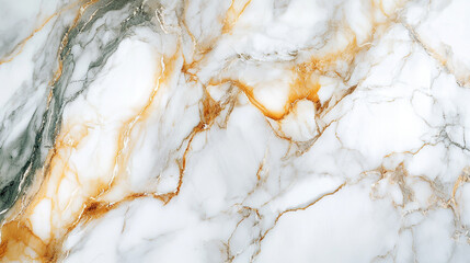 Naklejka premium Elegant marble surface pattern showcasing white, gray, and golden veins
