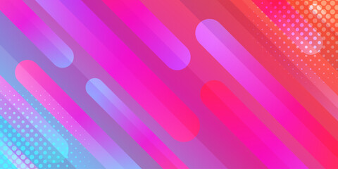 Colorful abstract dynamic background with halftones. Gradient diagonal stripes. Modern futuristic wallpapers. Suitable for templates, sale banners, events, ads, web and pages