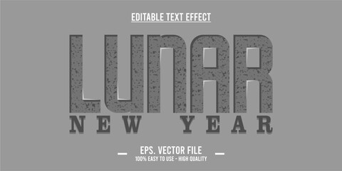 Chinese New Year, lunar typography word art illustration, editable text effect	