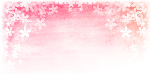 桜　和柄　水彩　背景