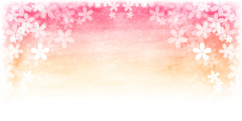 桜　和柄　水彩　背景