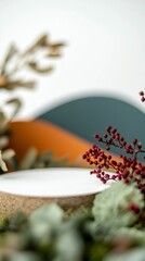 Pastel Background with Product Display   Dried Flowers