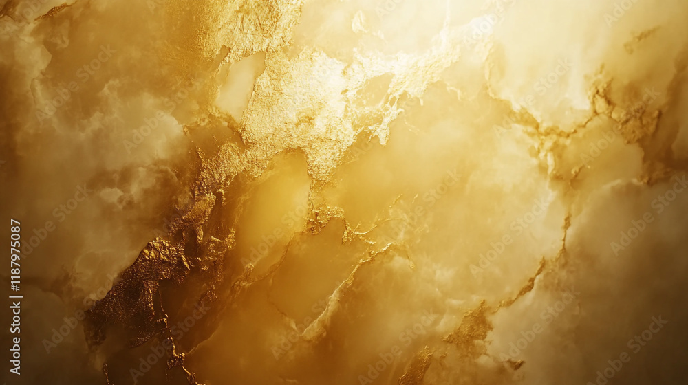 Poster glowing golden texture with abstract patterns capturing warmth and richness of light