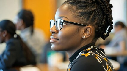 A woman attends a workshop on remote team onboarding, sharing techniques for creating inclusive and effective virtual workspaces.