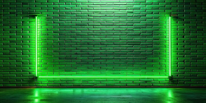 Vibrant green neon glows in a minimalist high-resolution digital art wallpaper.