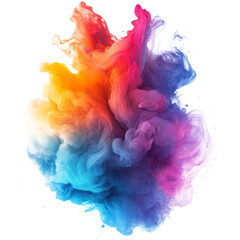 Vibrant Swirling Smoke with Colorful Hues on Transparent Background for Creative Designs