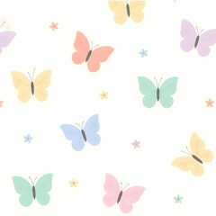 Seamless pattern colorful mini butterfly 