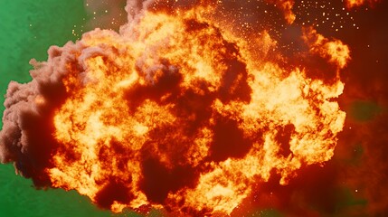 Obraz premium Fiery Explosion: A Dramatic, Intense Blaze Image