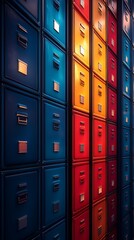 High-Quality Metal Storage Cabinet for Organized Spaces Vibrant Color Drawers Photo