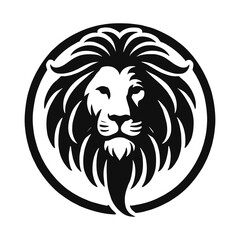 Powerful Lion Logo in Circular Frame