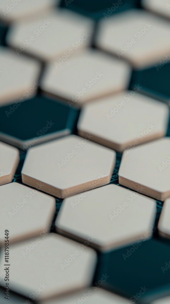 Poster abstract hexagon pattern technology digital background circuit board white blue geo