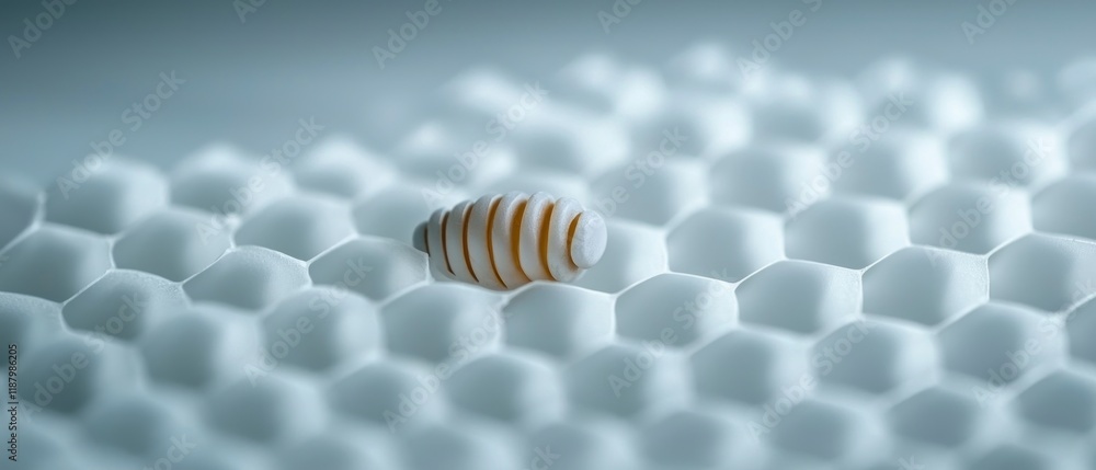 Poster abstract honeycomb pattern with spiral element science technology nature design