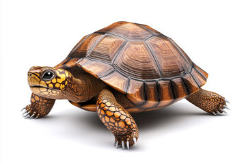 Naklejka premium Majestic Golden Tortoise: A 3D Render of Nature's Wonder