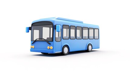 A light blue cartoon-style bus isolated on a white background.