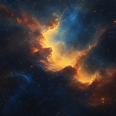 Obraz premium Stunning Cosmic Nebula Stars Space Artwork Vibrant Colors Interstellar Wonders Illustration