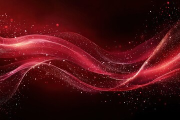 Obraz premium Elegant burgundy red abstract waves digital art modern design creative space aesthetic appeal visual harmony