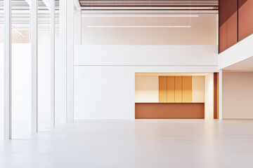 Fototapeta premium Modern minimalist interior design with elegant reception area in spacious environment