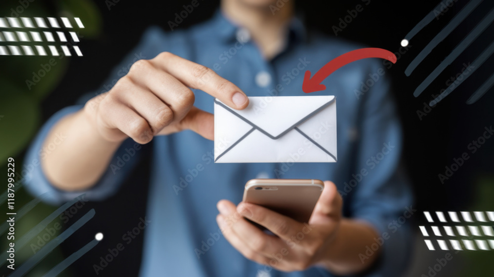 Aufkleber innovative email notification interaction concept enhancing user engagement and communication effect